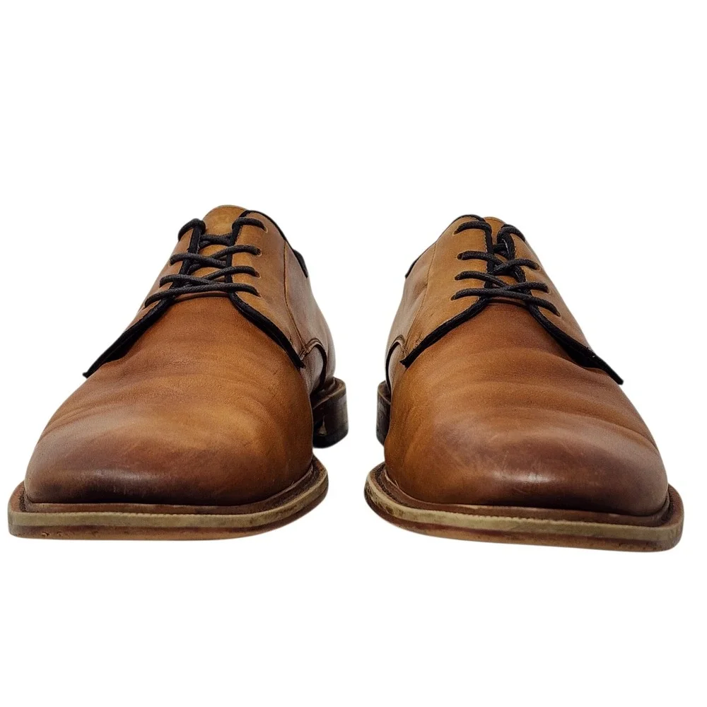 Banana Republic Dress Shoes 11 Mens Tan Genuine Italian Leather Oxford Derby‎